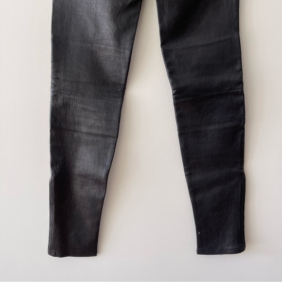 J BRAND Nicola Leather Moto Pants in Black - Picture 9 of 12